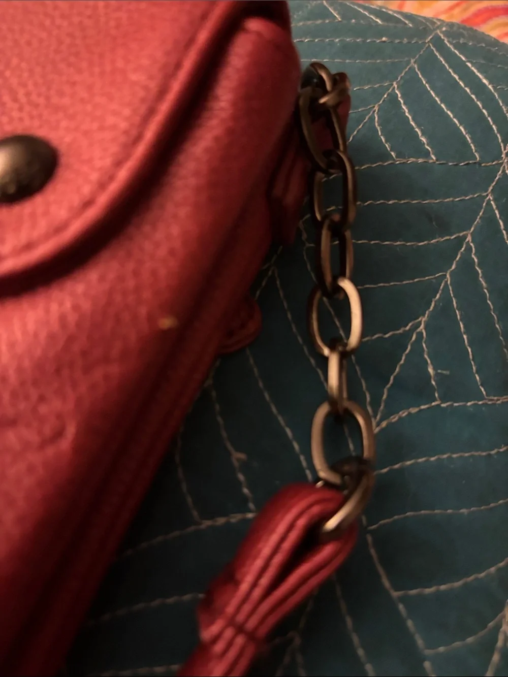 Rosetti Red Pebbled Crossbody Bag with Front Zip Pocket